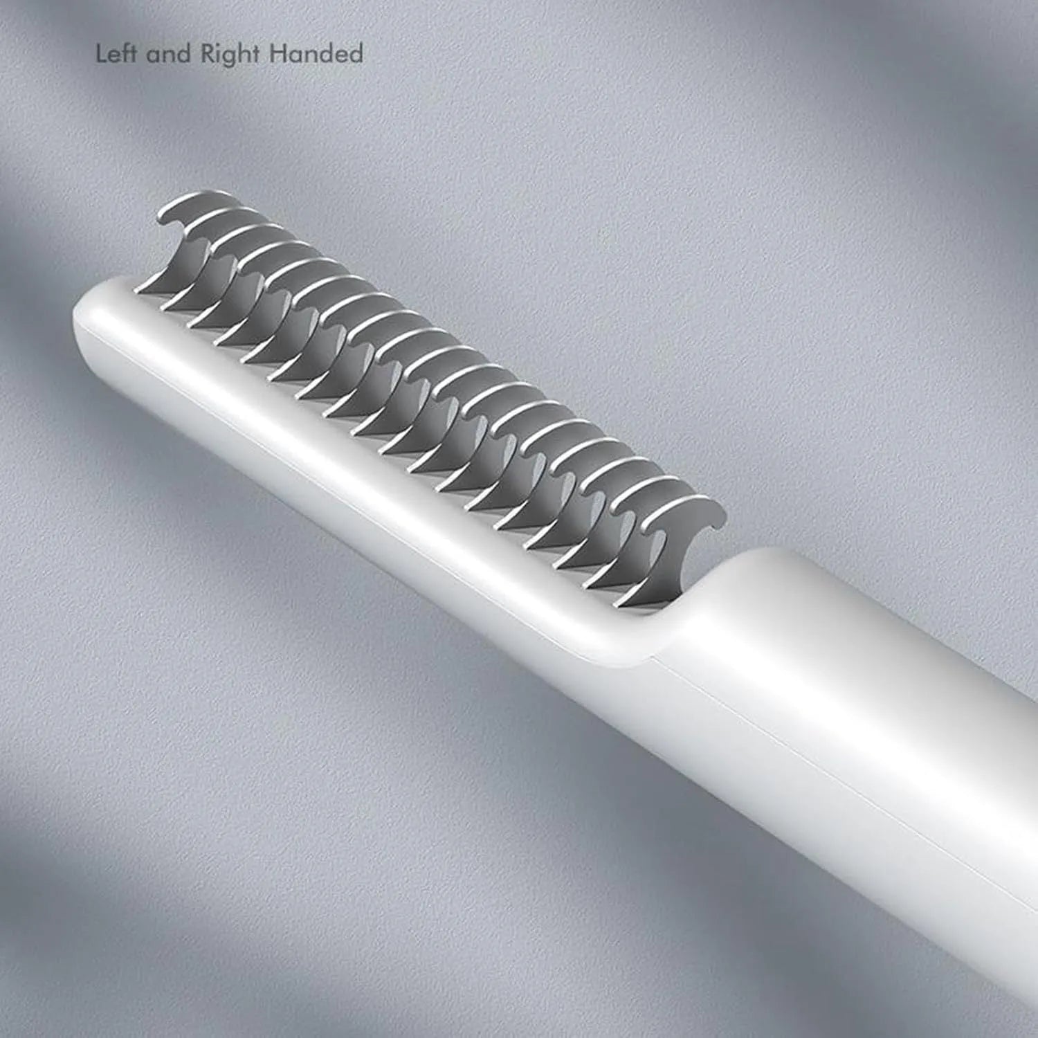 Stainless steel dog dematting comb with ergonomic handle in pink colour