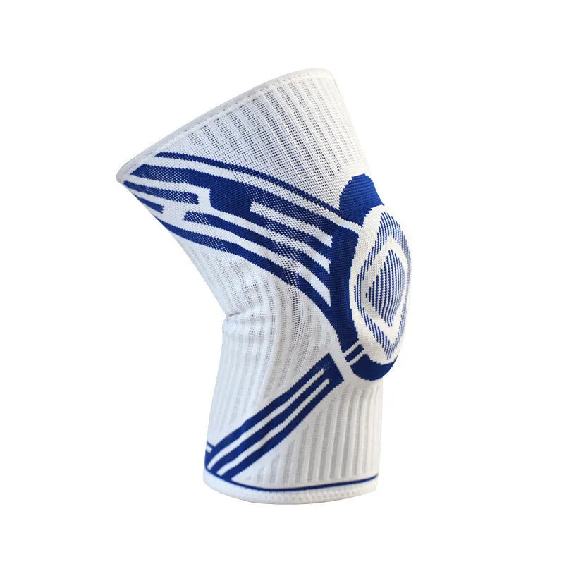 High elasticity cotton knee pads in blue colour for basketball and running sports