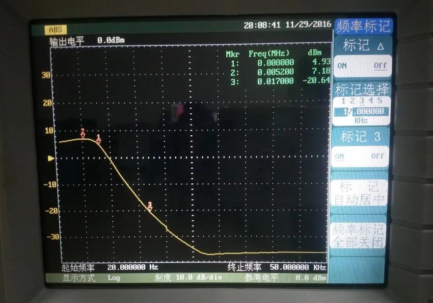 MAX262 active filter module programmable low pass high pass bandpass on green PCB with labelled pins and 50x50mm size