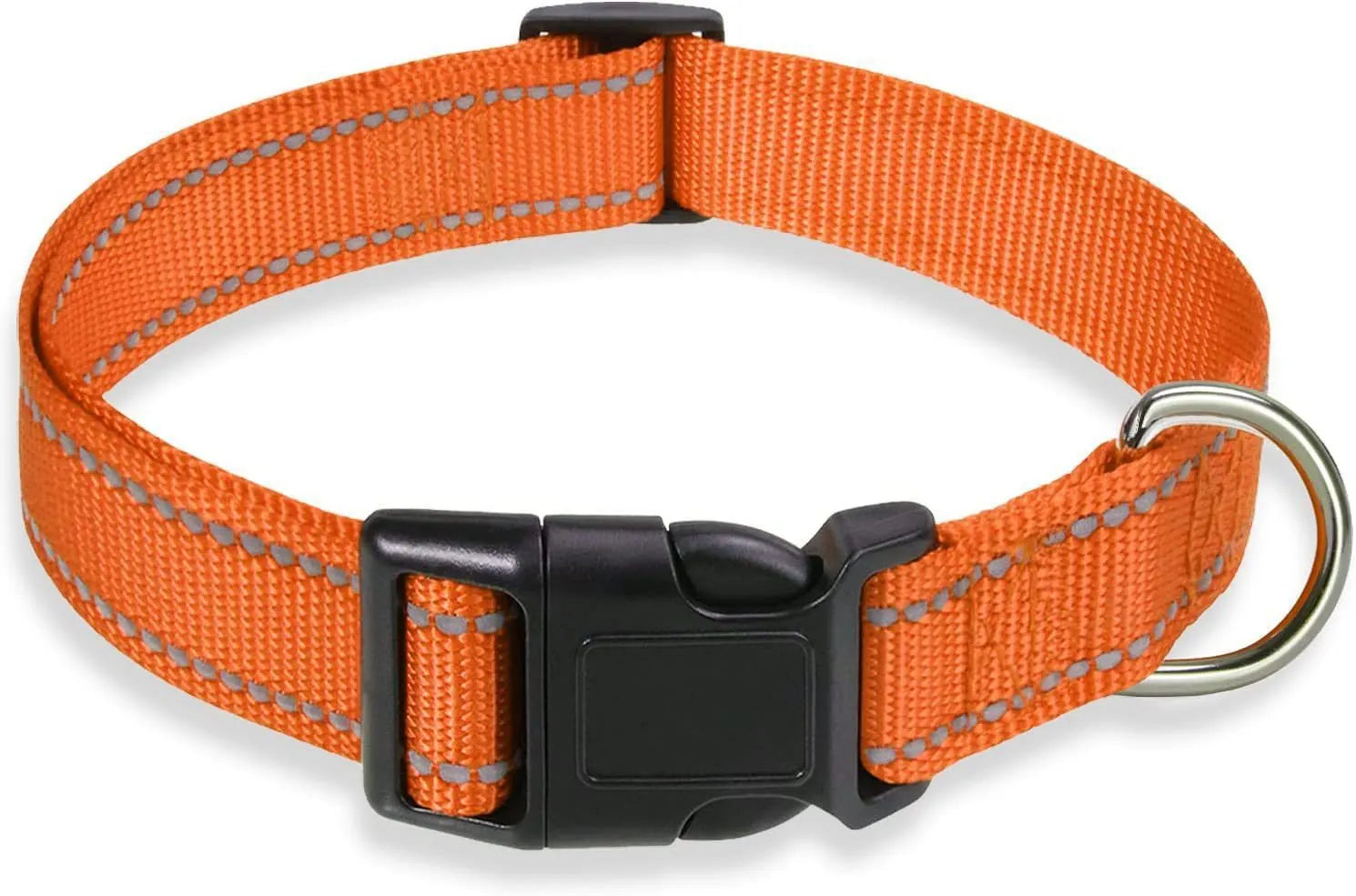 Adjustable nylon dog collar with chest strap in multiple colour options