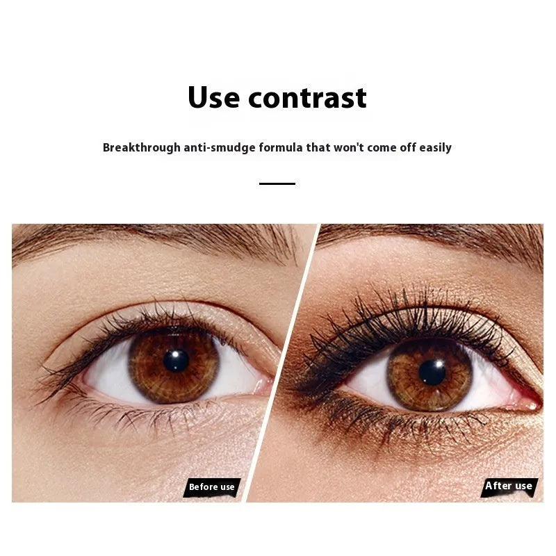 Black 4D waterproof curling mascara for long thick lashes that resists smudging