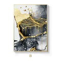Frameless golden black and white oil on canvas wall art poster spray painting finish