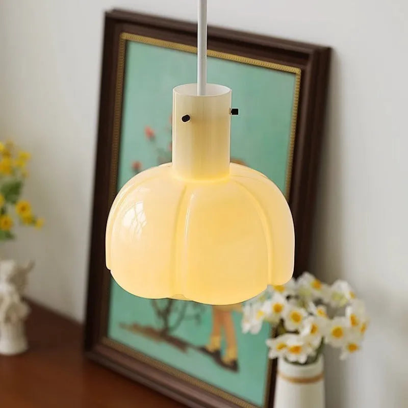 Retro medieval-style glass bud chandelier pendant light in a choice of coloured shades.