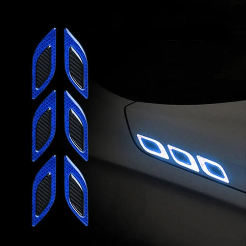 Blue 17mm wide reflective resin car bumper strips for universal vehicle fit