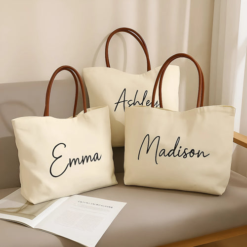 Natural cotton canvas tote bag with 40cm width for shopping and everyday carrying