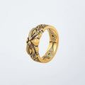 Unisex adjustable silver plated ring with Sanxingdui retro design and animal geometry motif on open band