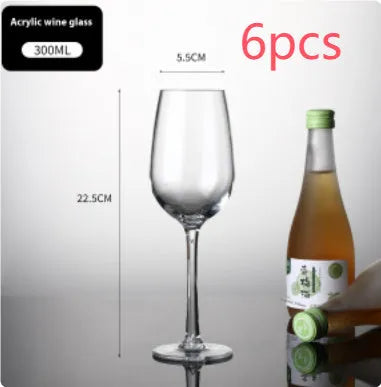 Transparent PC acrylic wine bottle with modern simple design, 300ml or 550ml capacity for party catering