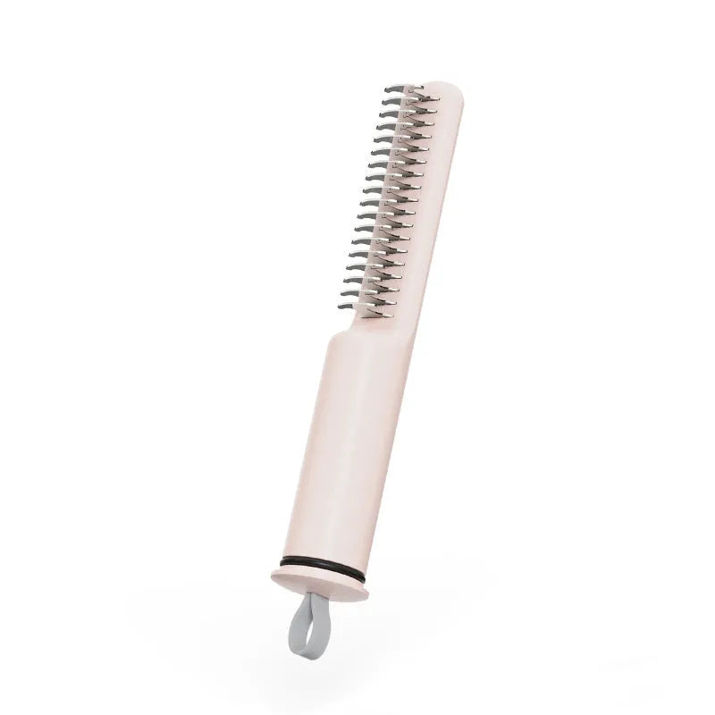Stainless steel dog dematting comb with ergonomic handle in pink colour