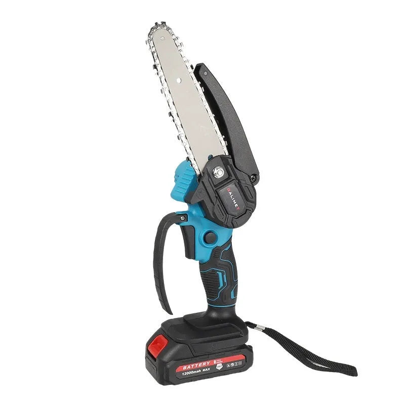 6-inch rechargeable electric chainsaw with dual battery and plastic box, 600W portable cordless saw