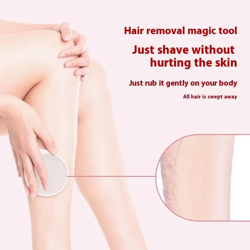 Nano glass epilator and foot grinder 2-in-1 hair removal device in plastic construction