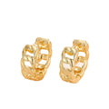 Minimalist hollow ear buckle earrings in metal, 2 cm diameter, style 1