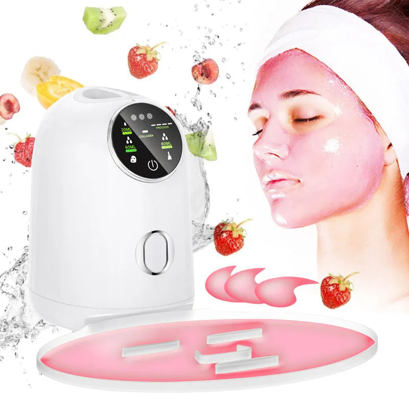 Intelligent homemade fruit and vegetable milk beauty apparatus in white plastic with facial mask tray and scraper