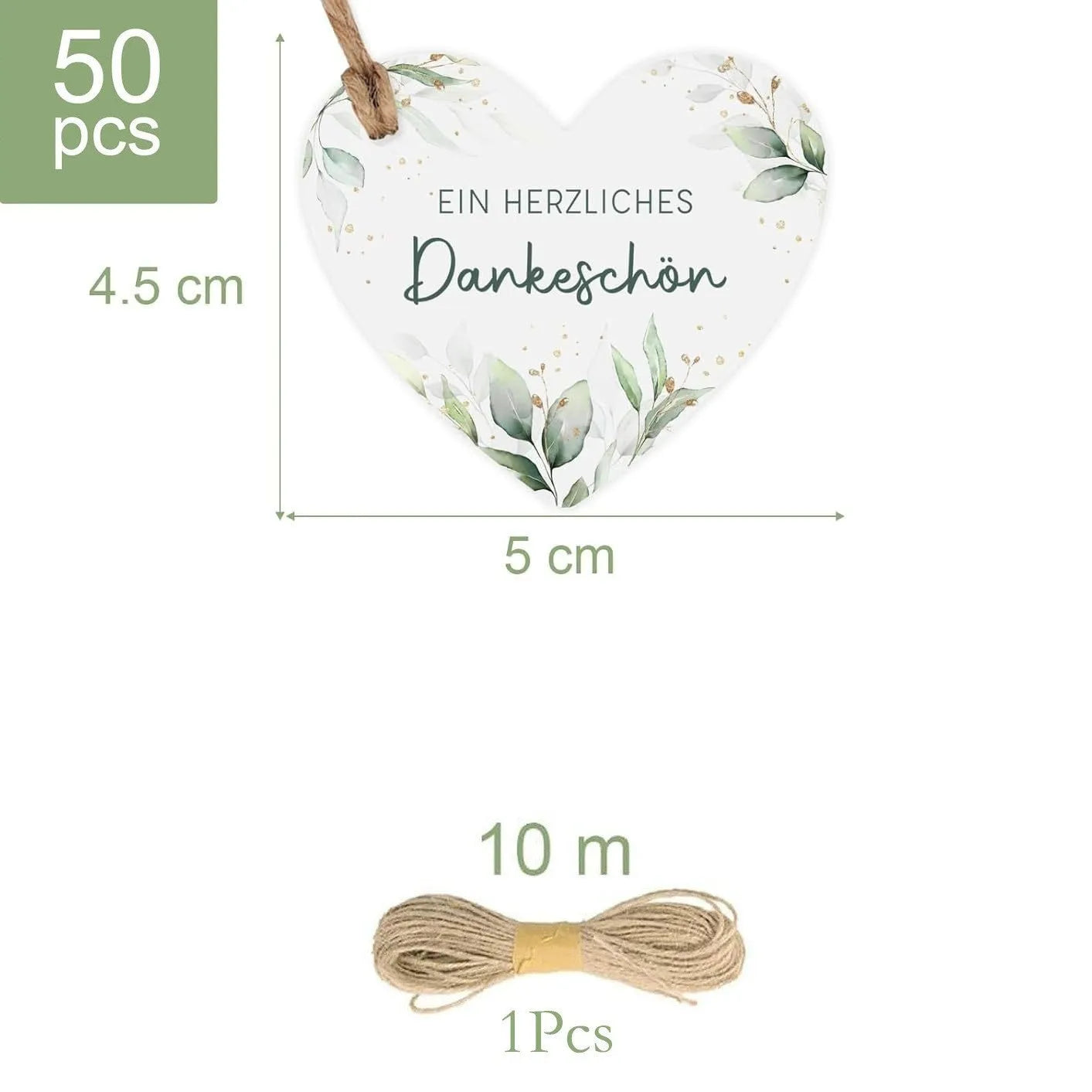 Fifty flower heart-shaped paper gift tags in two style colour options, half-handmade construction
