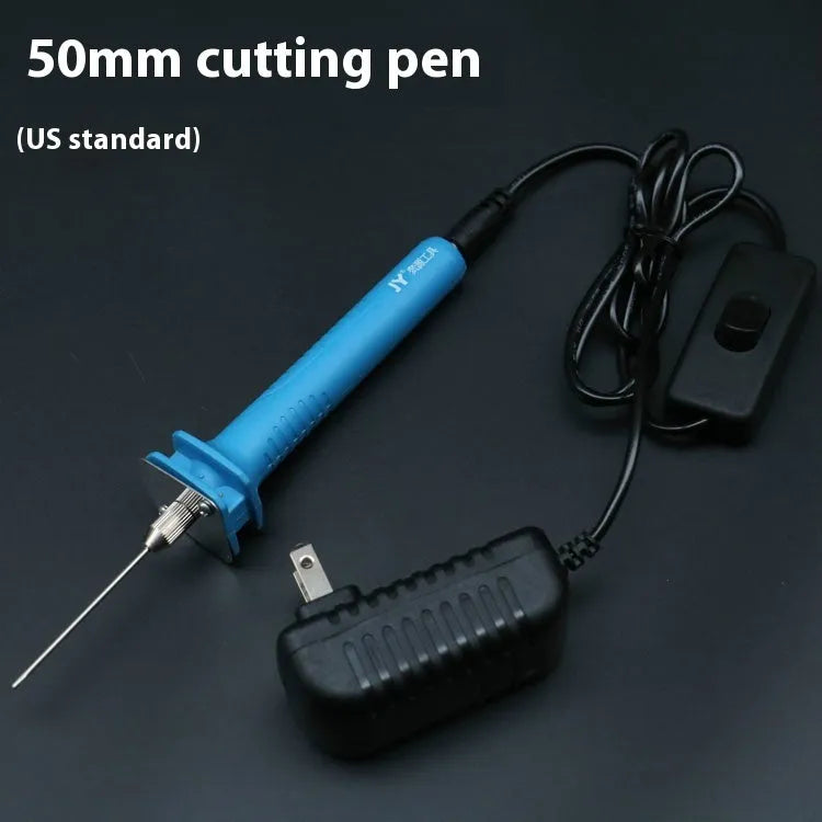 Blue electric heating cutter pen with plastic handle for foam and pearl cotton cutting