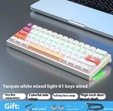 61-key mechanical keyboard with multiple colour options and hot-plug switch functionality