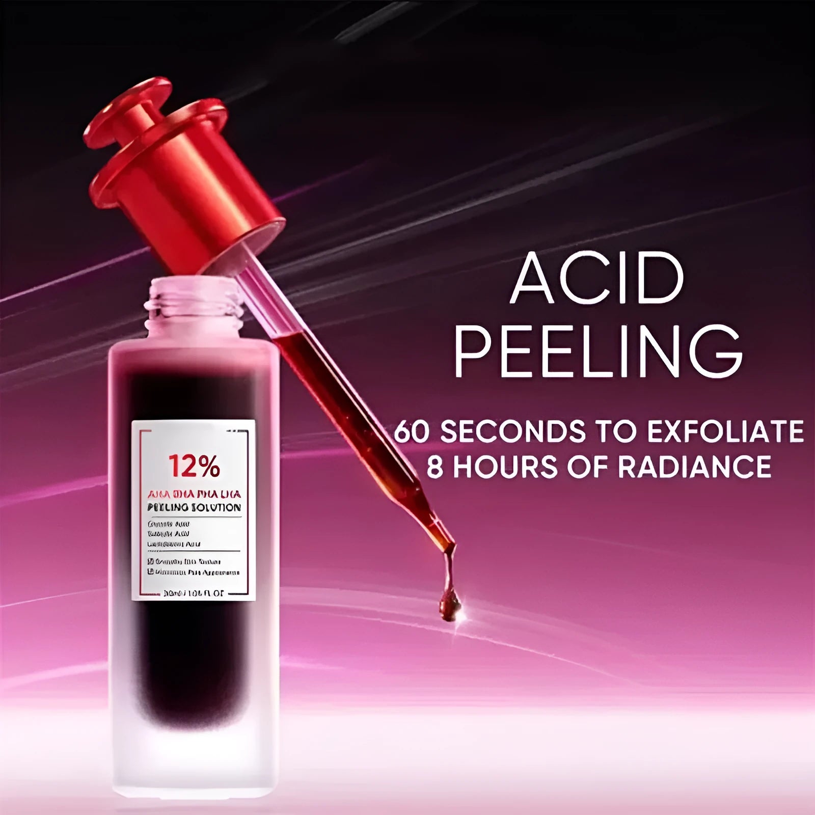 Facial exfoliating care essence solution in 30ml or 35ml bottle options