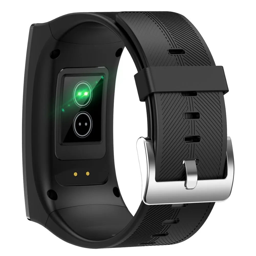 Black Bluetooth waterproof sports watch with 1.91-inch screen and silicone wrist strap