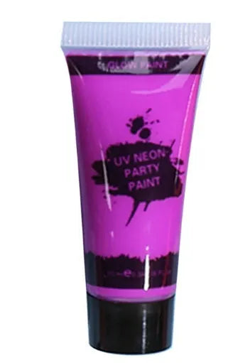 25ml tube of bright neon green face and body paint with safe non-toxic label.