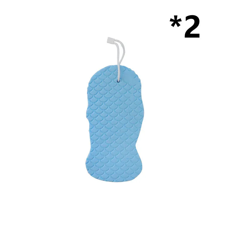 3D fish scale pattern bath sponge exfoliator in multiple colour options including white, grey, pink and light blue