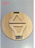 Wooden clip-on sofa armrest tray with carved surface in bamboo original colour