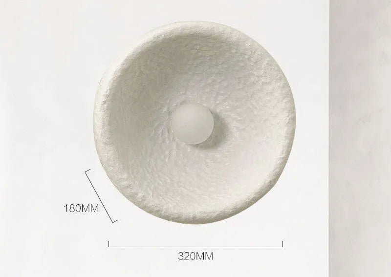 Japanese minimalist wall lamp with resin shade in 20cm, 26cm, and 32cm diameter options