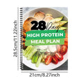 28-day high-protein diet plan book with paper pages, 21cm by 28.5cm, cover labelled 28Day Dietary Plan