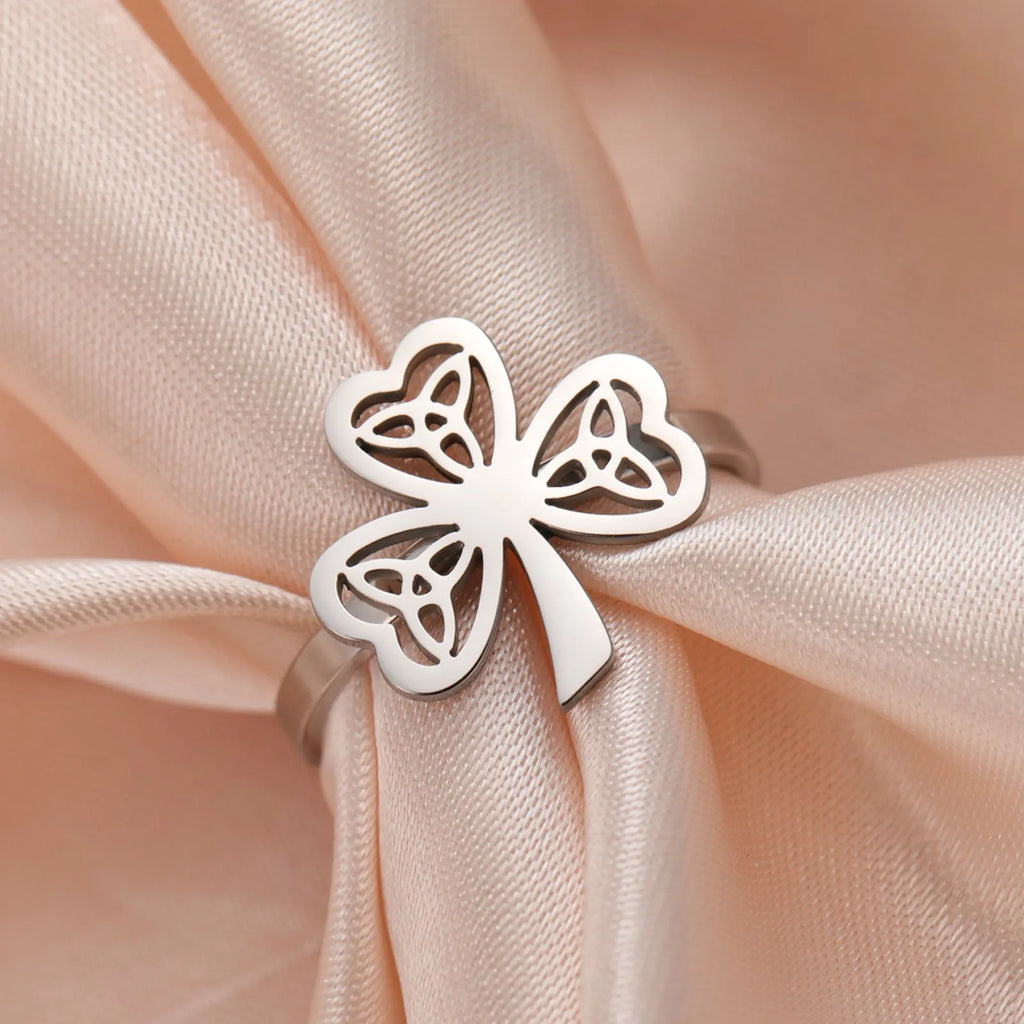 Stainless steel hollow ring in gold or steel colour with electroplated finish