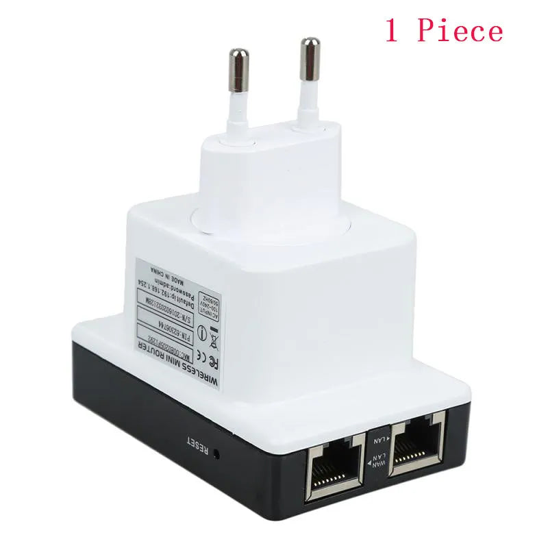 300M WiFi repeater with dual network ports and compact design