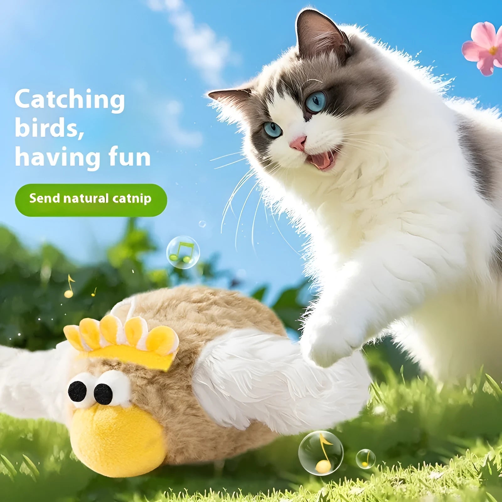Electric plush cat toy in shake kincho colour with shaking motion and sound