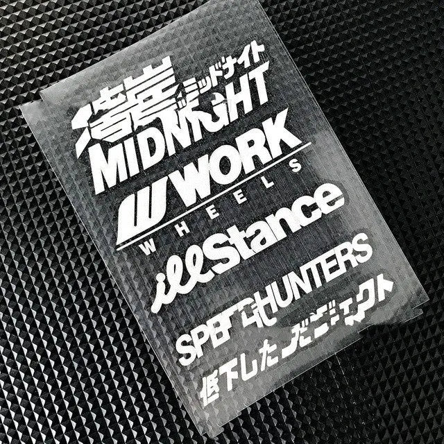 PET motorcycle reflective bumper sticker measuring 16cm by 11cm in seven colour options