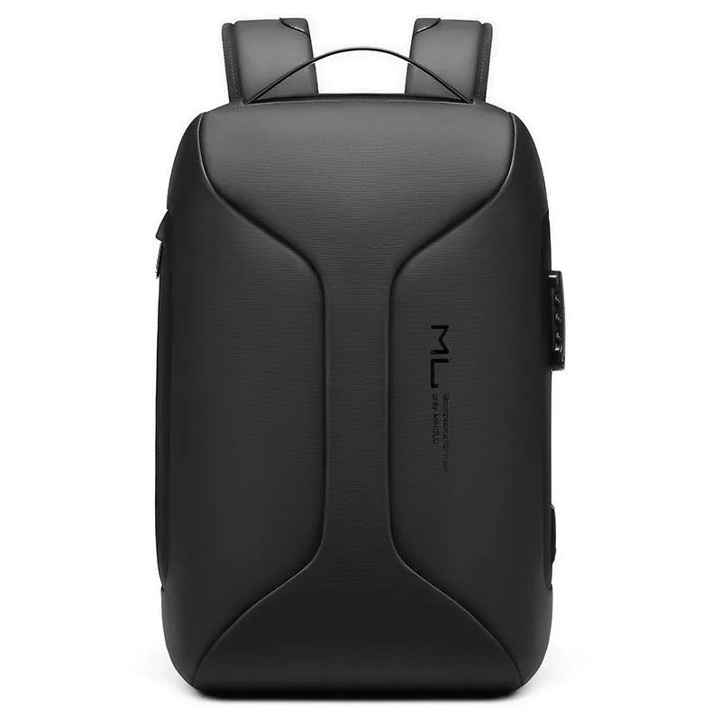 Men's large capacity business travel backpack in Oxford cloth solid colour with air pillow belt