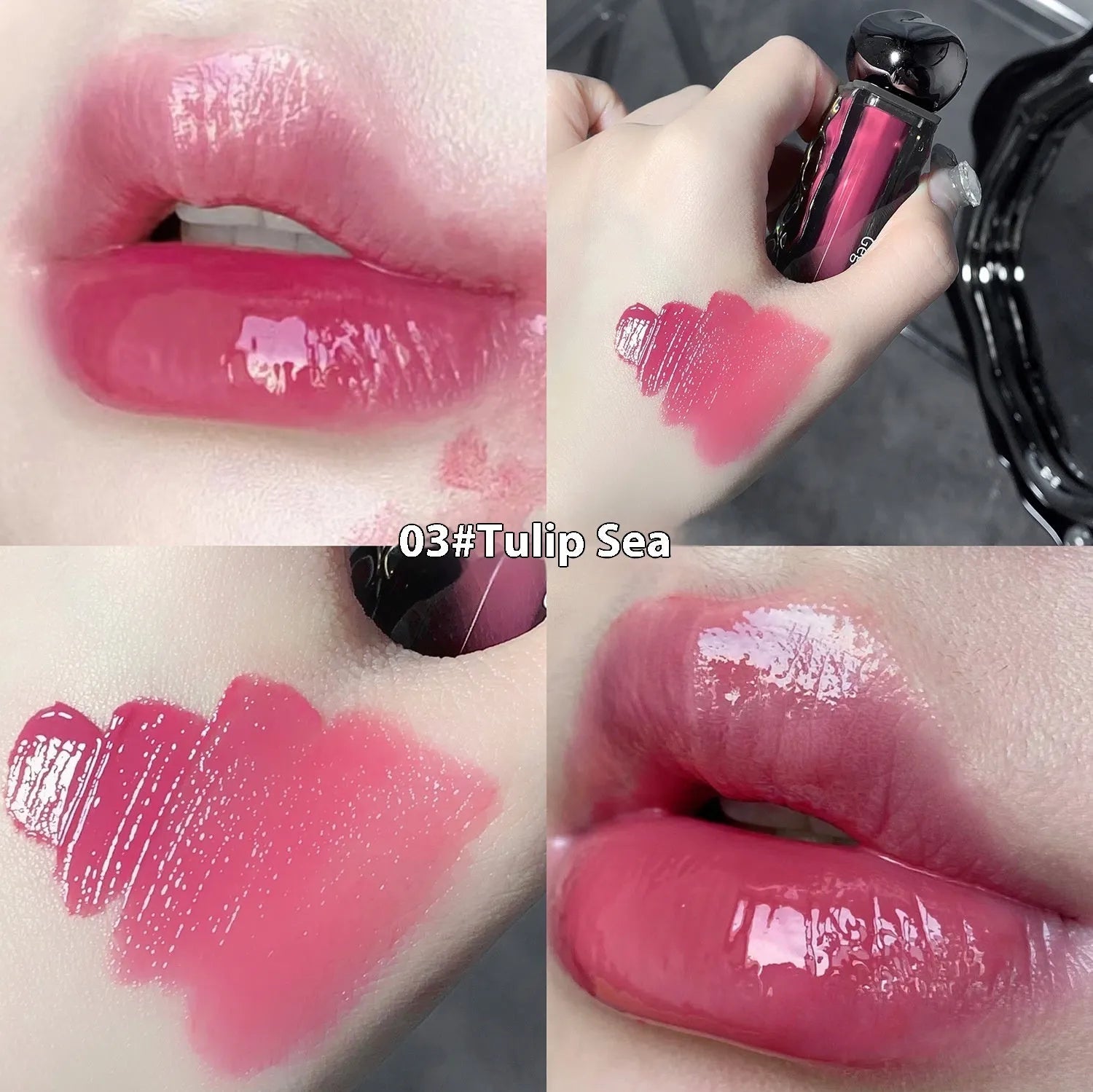 Glacier Lava Lip Lacquer in water-light mirror formula with seven shade options 01-07