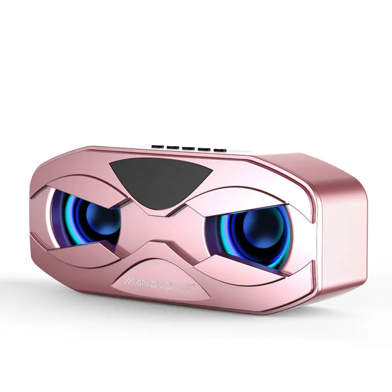 Bluetooth subwoofer small speaker with colourful light, plastic housing, gold colour option