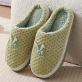 Women's rabbit plaid artificial fur house slippers with non-slip rubber soles in multiple colours