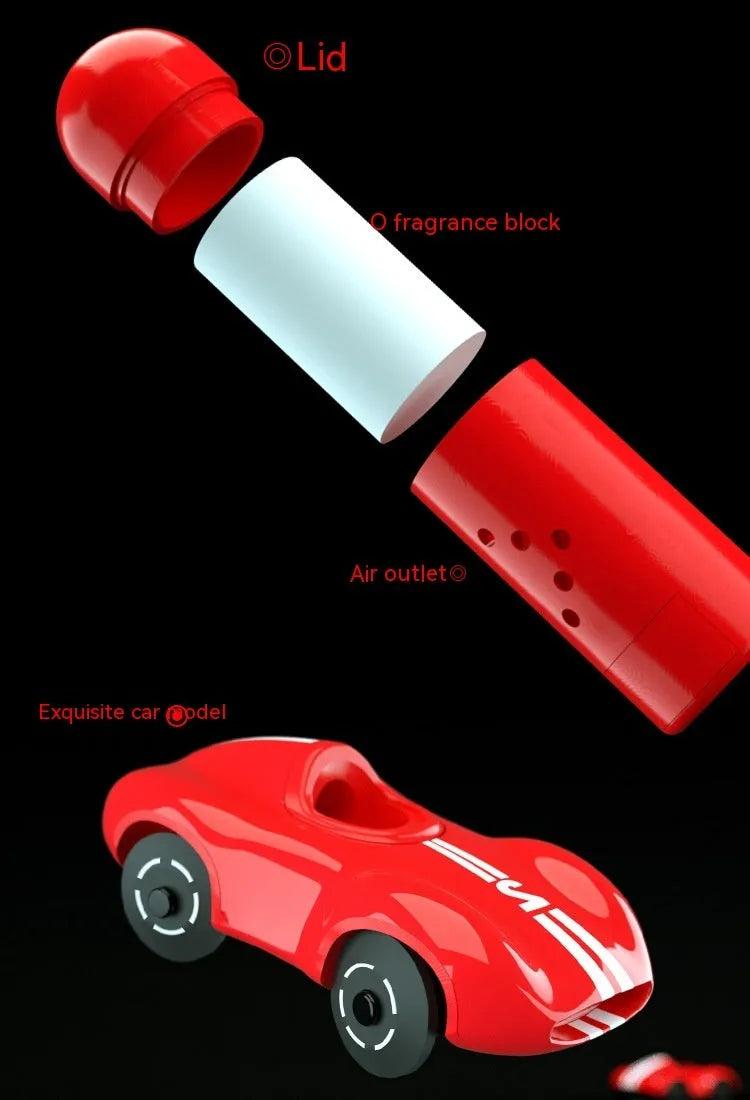 Round solar-powered car aromatherapy decoration in black, red, or white colours