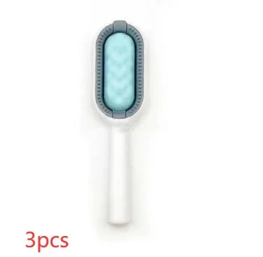 Green plastic pet hair removal comb with disposable adhesive wipes for cats and dogs