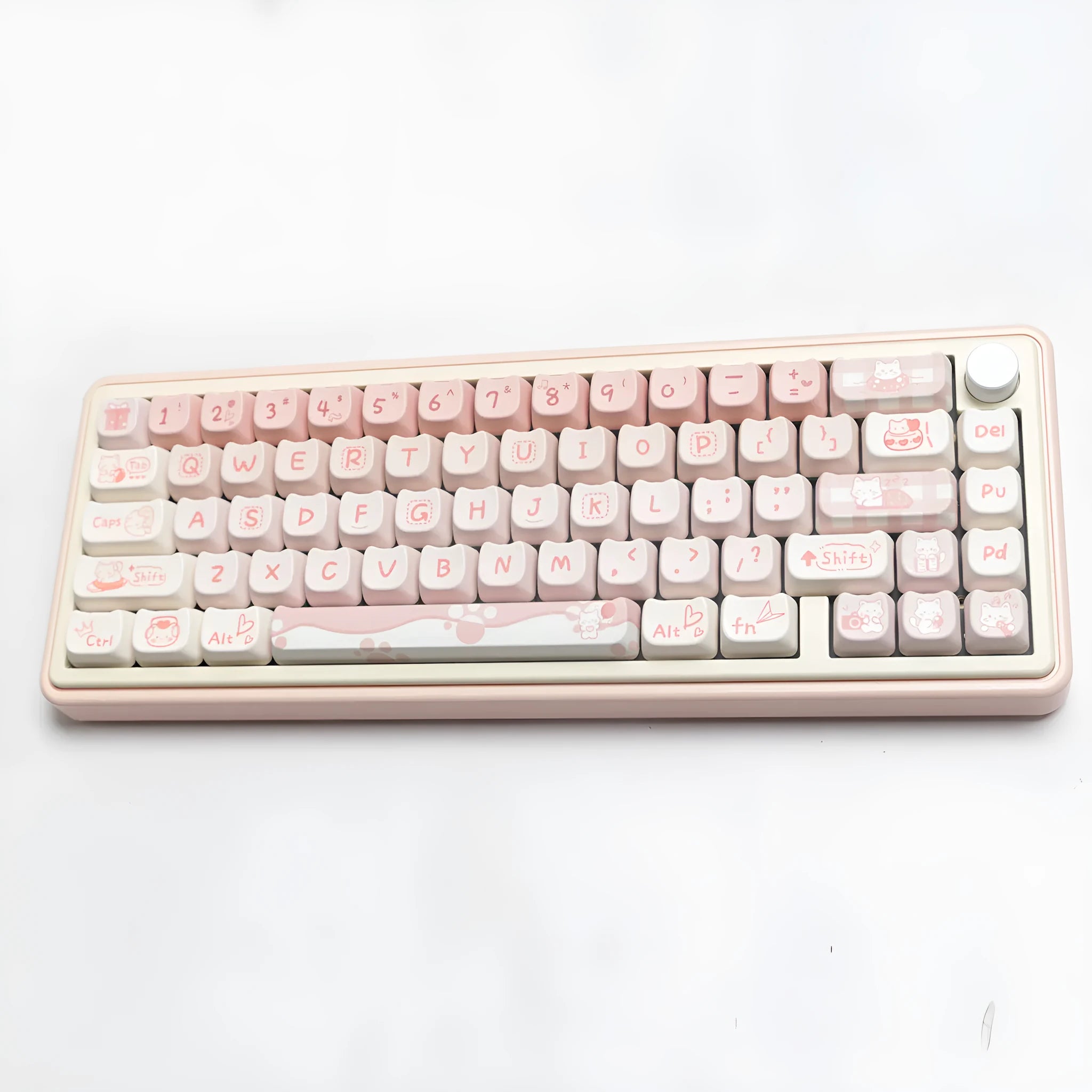 Full set of PBT sublimation key caps for mechanical keyboards showing 98+ keys in various sizes