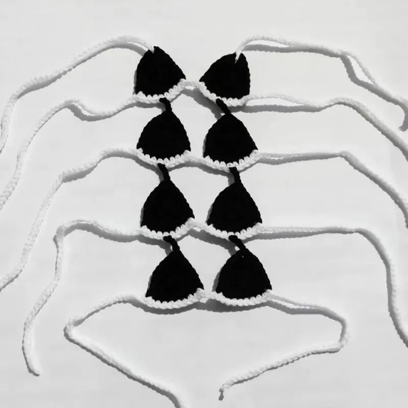 Colour options for sweet style cat bikini costume including black, green, pink, red, and rose red