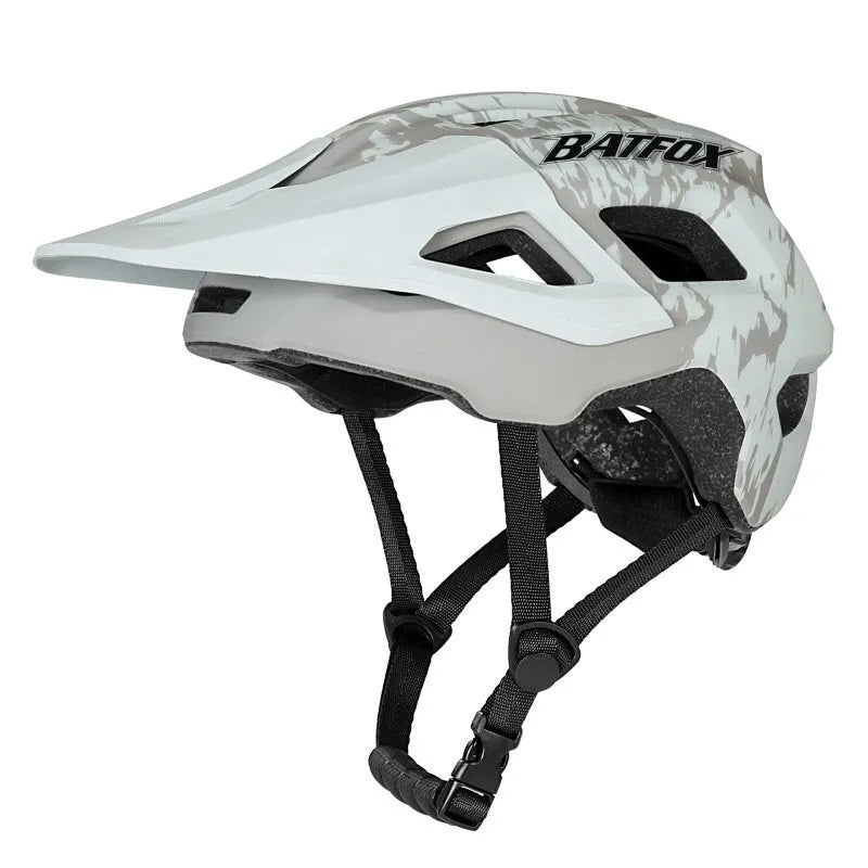 Mountain bike helmet with removable brim in multiple colour options showing ultra light PC EPS construction