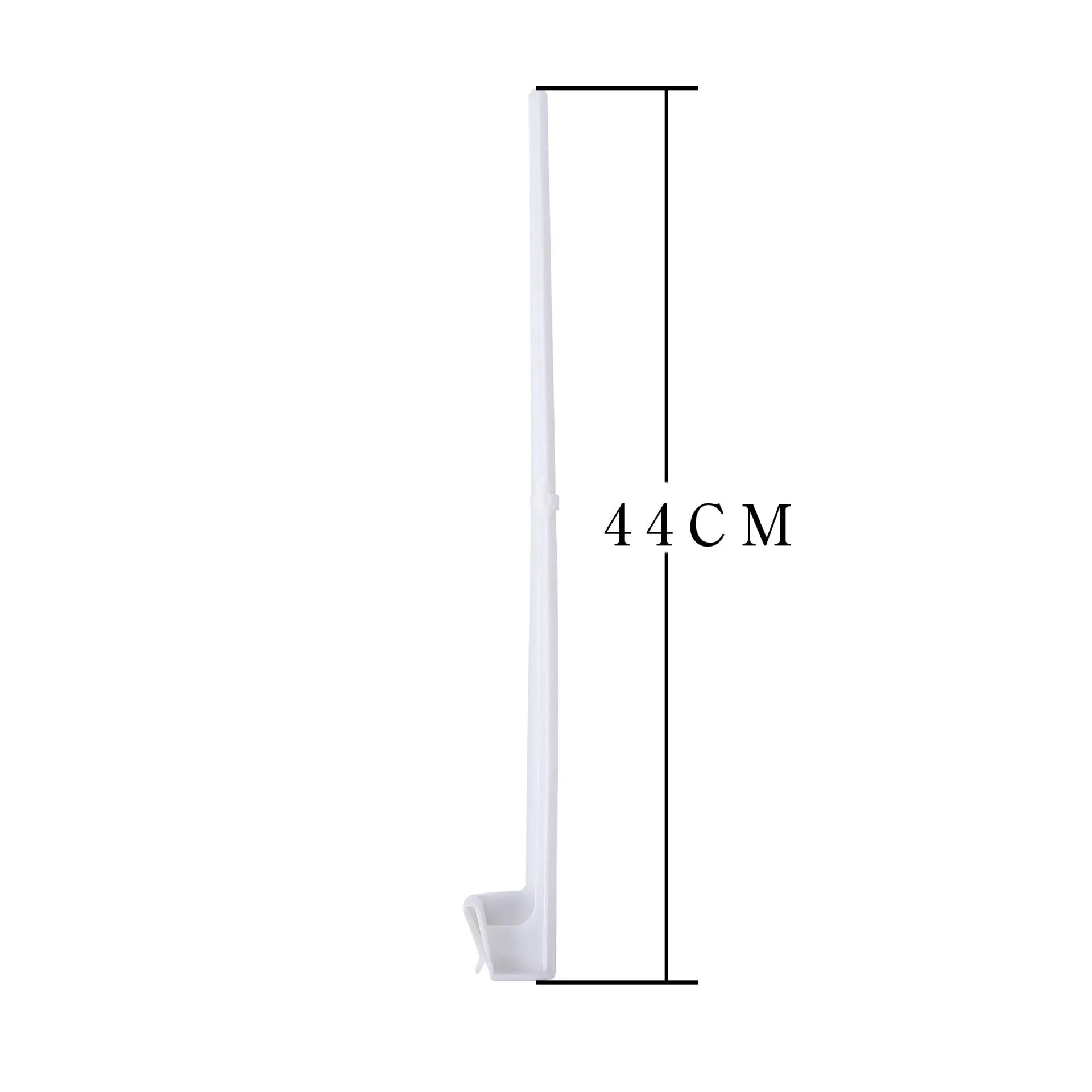 10 white PP plastic car window flag pole holders and mount clips on a plain background.