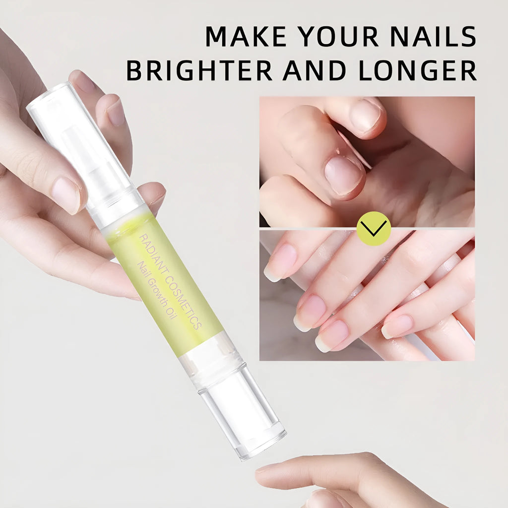 3ml bottle of wash-free nail growth treatment oil for moisturising and promoting natural nail growth