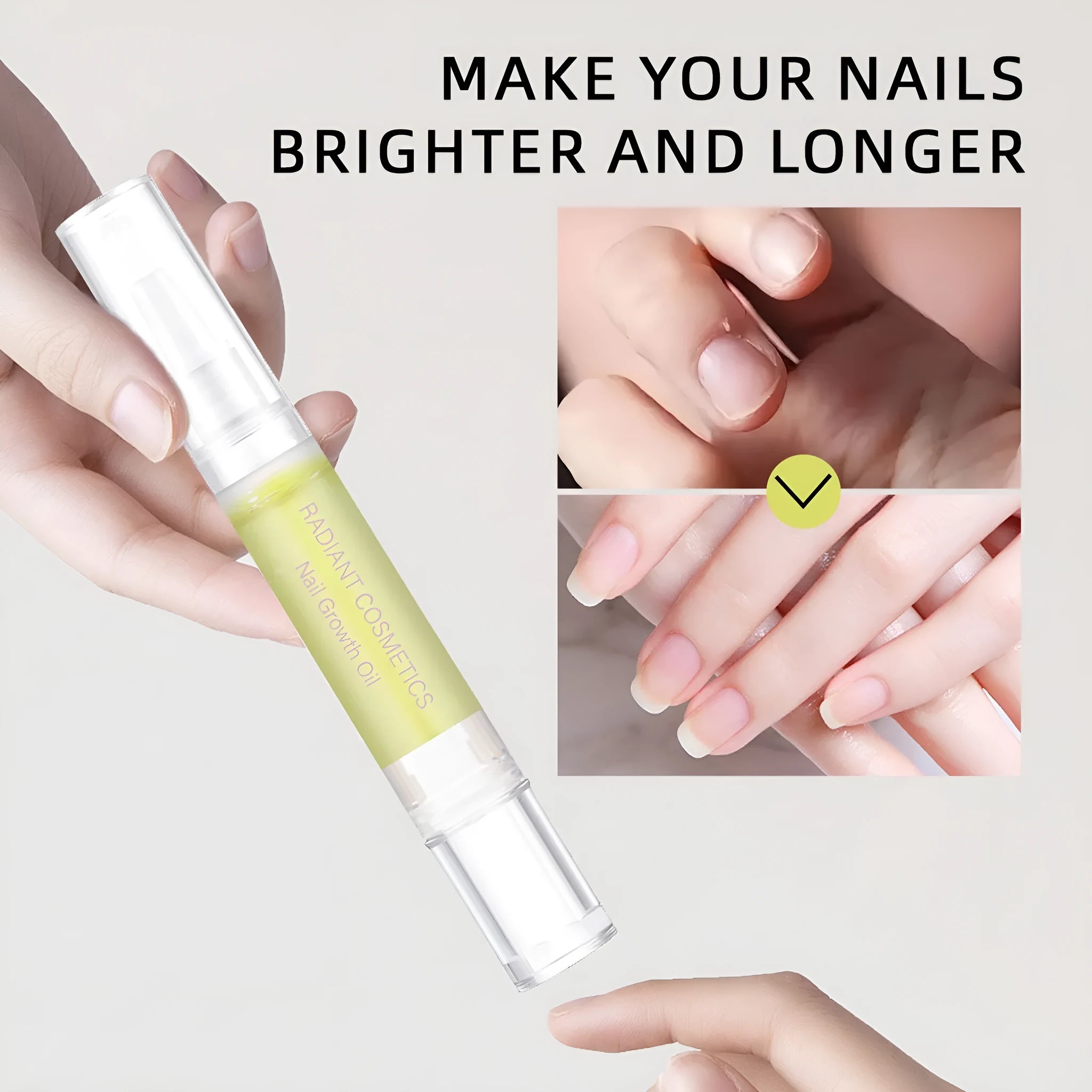 3ml bottle of wash-free nail growth treatment oil for moisturising and promoting natural nail growth
