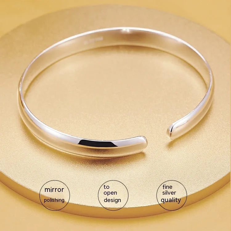 Glossy Heart Sutra copper bracelet with lucky cat, Fu character, longevity lock, and auspicious pattern, silver or alluvial gold plated.