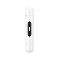 Pink and white portable electric depilator body hair trimmer with USB charging cable