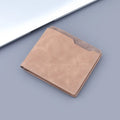 Men's short two fold wallet in frosted PU with contrast colour, 11.5 x 9.5 x 2 cm, dark brown or light brown