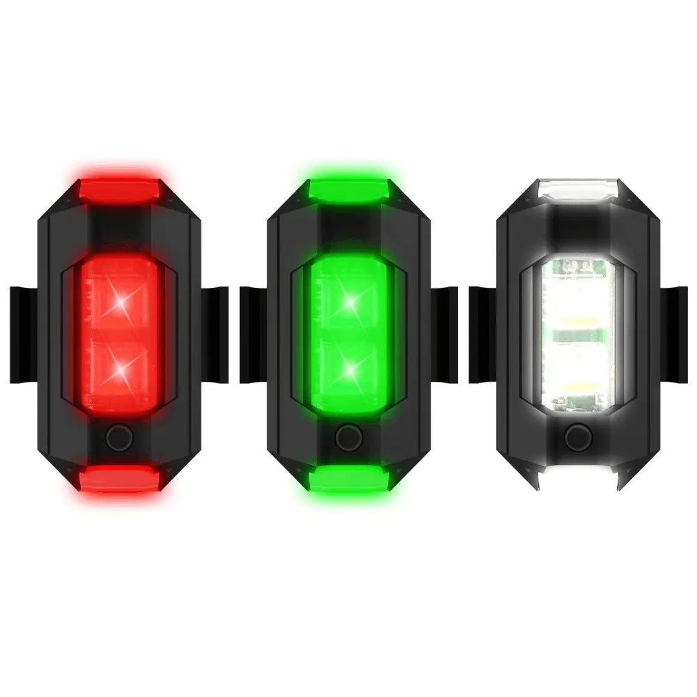 Drone signal light accessory with RGB LED strobe, Type-C charging cable, and mounting accessories