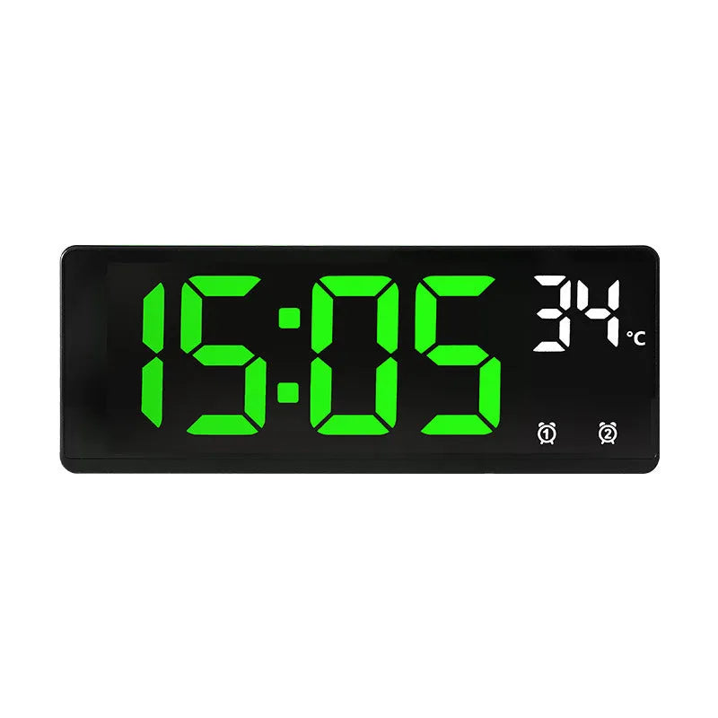 Creative multi-functional electronic clock with large LED screen, thermometer, and multi-group alarm in ABS shell