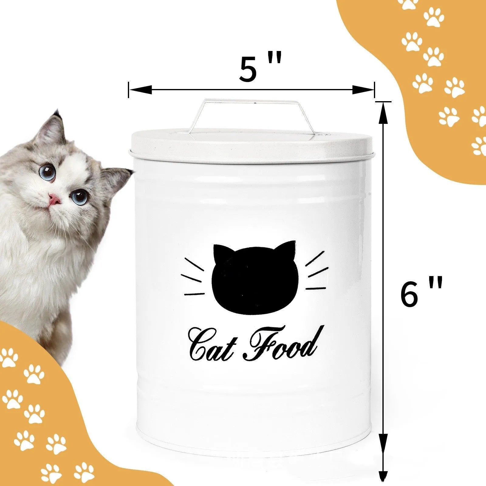 Black and white round iron storage cans with moisture-proof design for kitchen