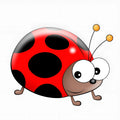 Ladybird cartoon pattern PVC sticker decal measuring 14.5cm for car windows.