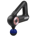 Blue fascia gun with 12 massage heads and 11mm amplitude for deep muscle relaxation
